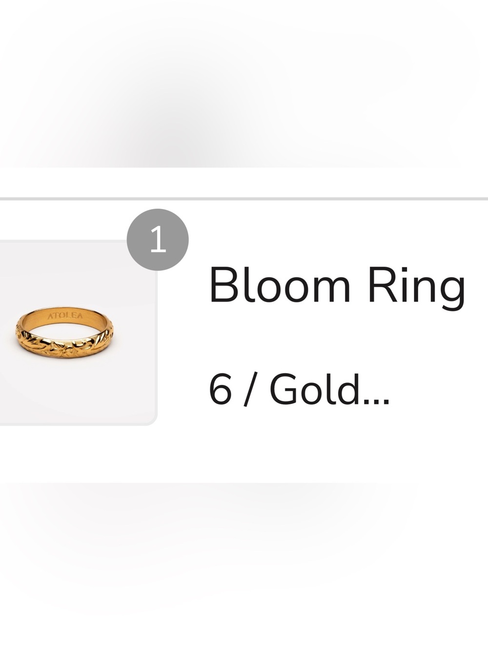 Atolea Waterproof Gold Bloom Ring Size 6